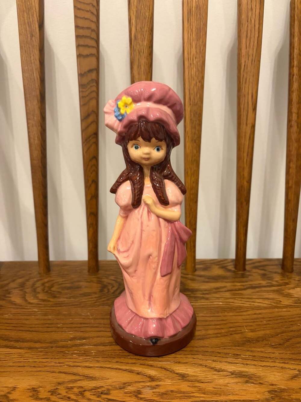 Vintage JB Ceramic Girl Figurine with Bonnet